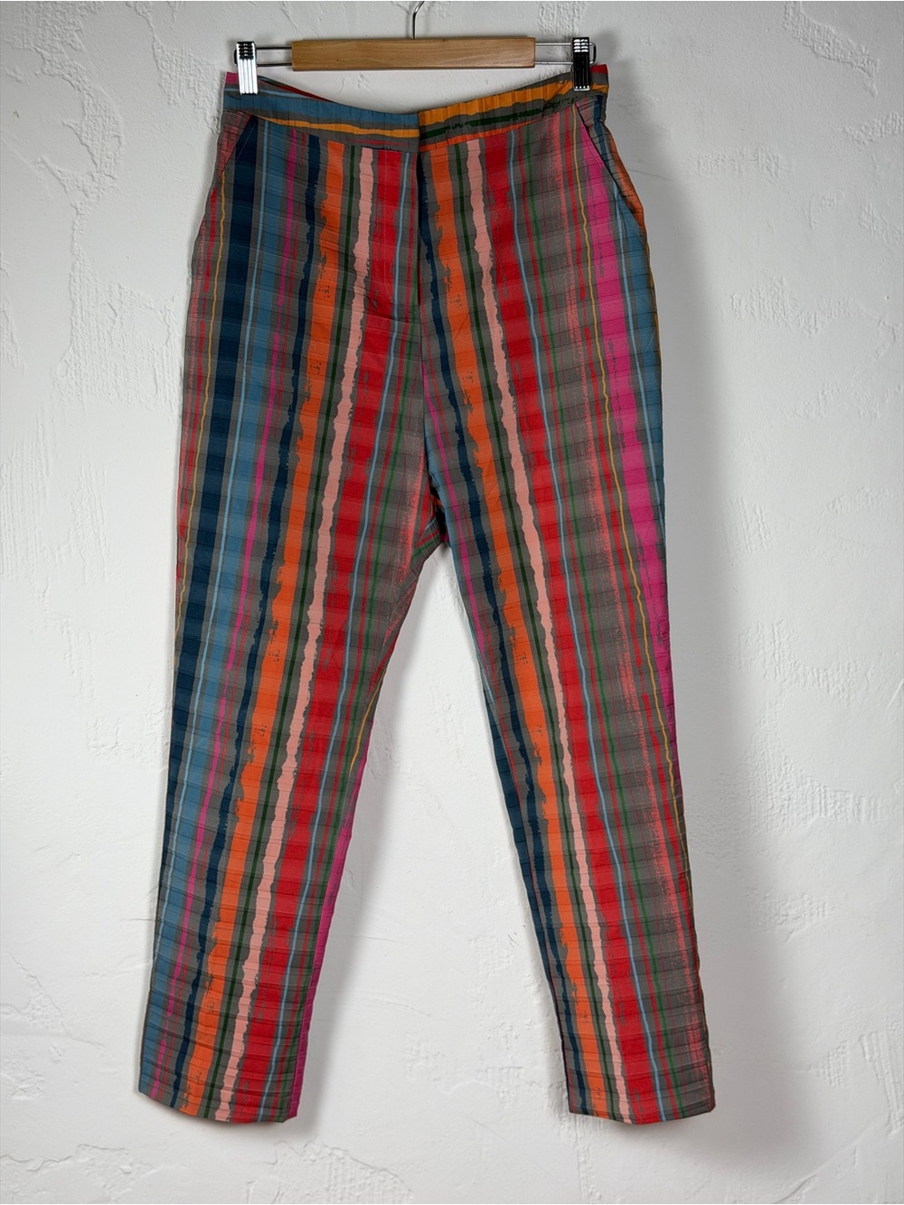 Benares Multi-Color Statement Striped Pants - Quality Luxury Fashion Size M